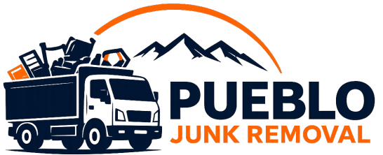 Pueblo junk removal truck logo for professional junk removal services in Pueblo Colorado