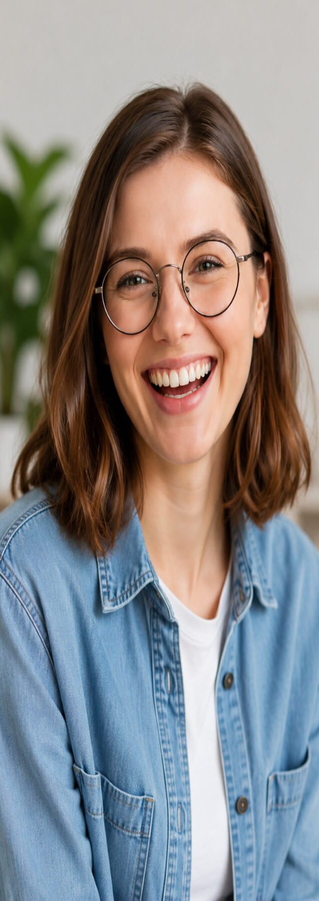 Smiling customer portrait for example customer feedback section design