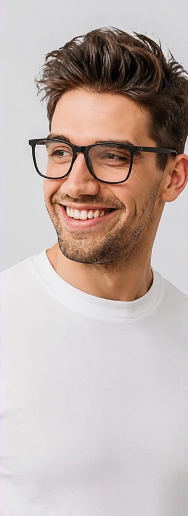 Professional customer portrait used in example feedback website section